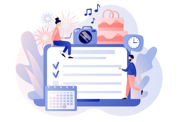 Gestión de eventos. Organizador de bodas en línea. Gerente de planificación de eventos, conferencias o fiestas.