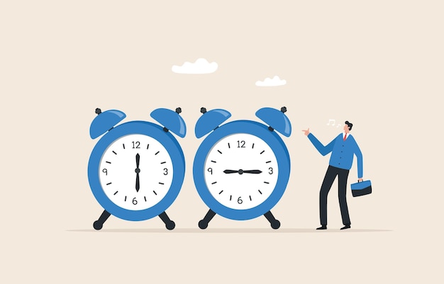 Gestión exitosa del tiempo saber cómo pasar el tiempo establecer prioridades usar herramientas de planificación organizar gente de negocios feliz para controlar el tiempo