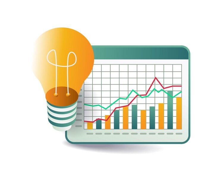 Vector gestión de ideas de monitoreo de gráficos de barras