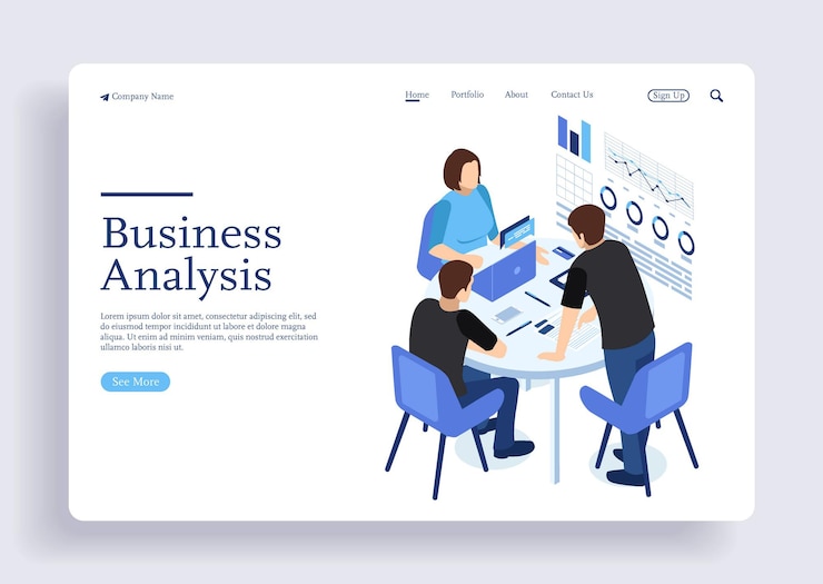 Vector gestión de proyectos y análisis de estrategia de informes financieros concepto isométrico del equipo de consultoría