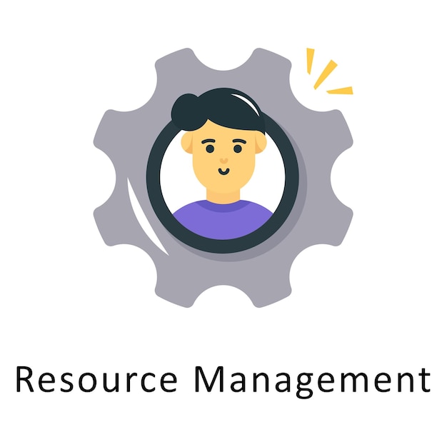 Gestión de recursos Icono plano vectorial Ilustración de diseño Símbolo en fondo blanco Archivo EPS 10
