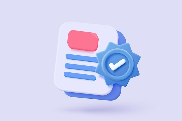 Gestión de tareas de archivo de íconos 3D todo lista de comprobación asignación y examen papeleo trabajo en la organización progreso retroalimentación administración encuesta 3D clipboard marca de comprobación íconos vector render ilustración