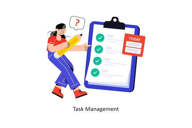 Gestión de tareas Estilo plano Diseño Vector ilustración Stock ilustración