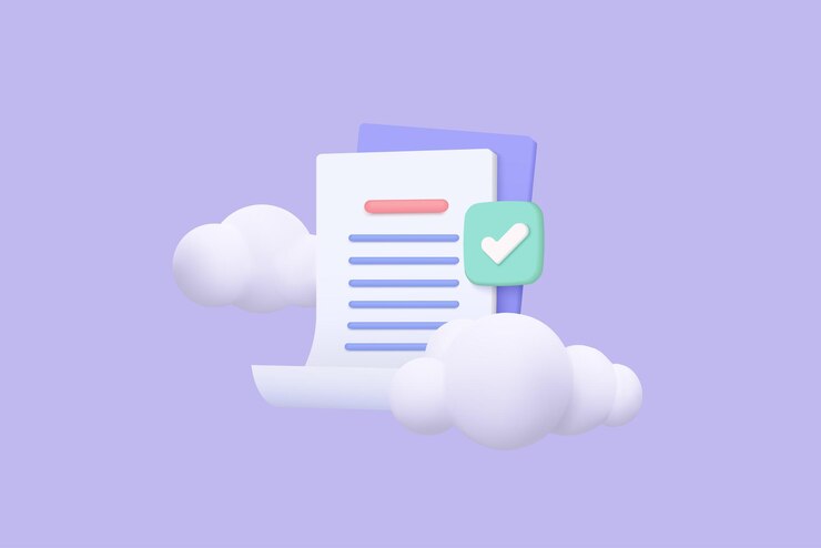 Vector gestión de tareas de portapapeles blanco 3d lista de verificación de tareas trabajo eficiente en el plan del proyecto progreso rápido subir de nivel asignación de concepto y documento de examen en el icono de la nube representación vectorial 3d en el fondo de la nube