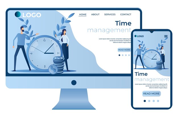 Gestión del tiempoConcepto de proceso de negocio de control de tiempoPersonas dinero y relojes como símbolo