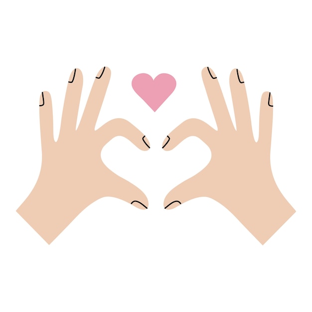 Gesto de amor dedos de la mano dedo pegatina corazón