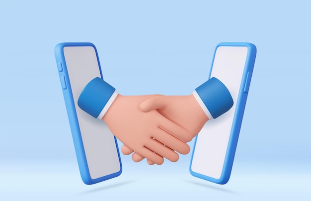 Gesto de icono de apretón de mano en 3D