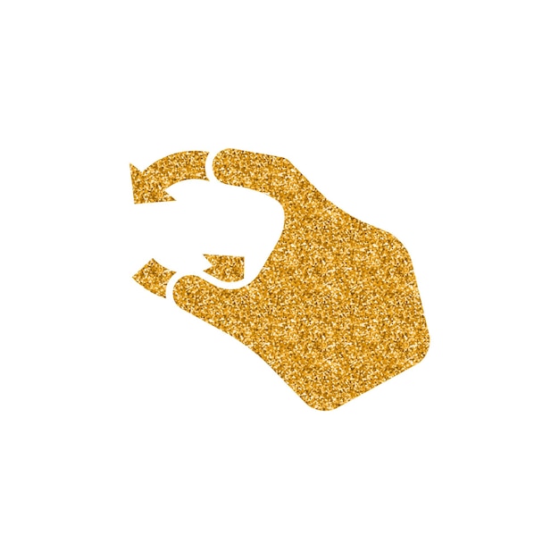 Vector gesto de icono de brillo dorado