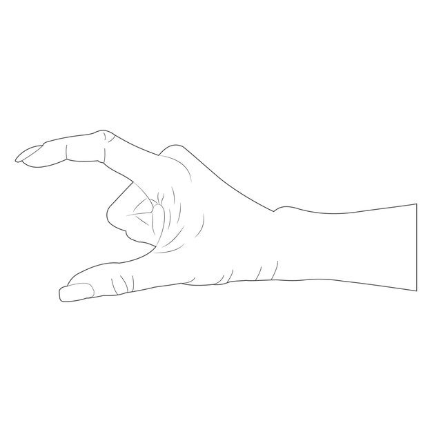 Gesto de la mano en el contorno