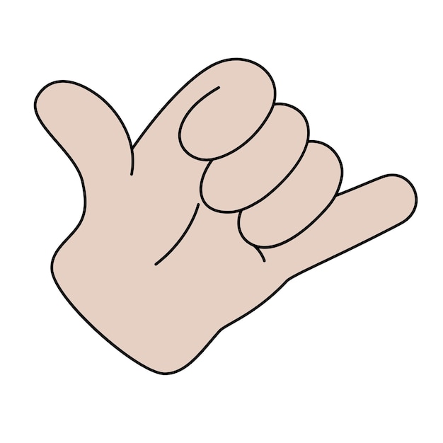 Gesto de la mano de dibujos animados Gesto de los brazos humanos en estilo doodle Pose de la mano