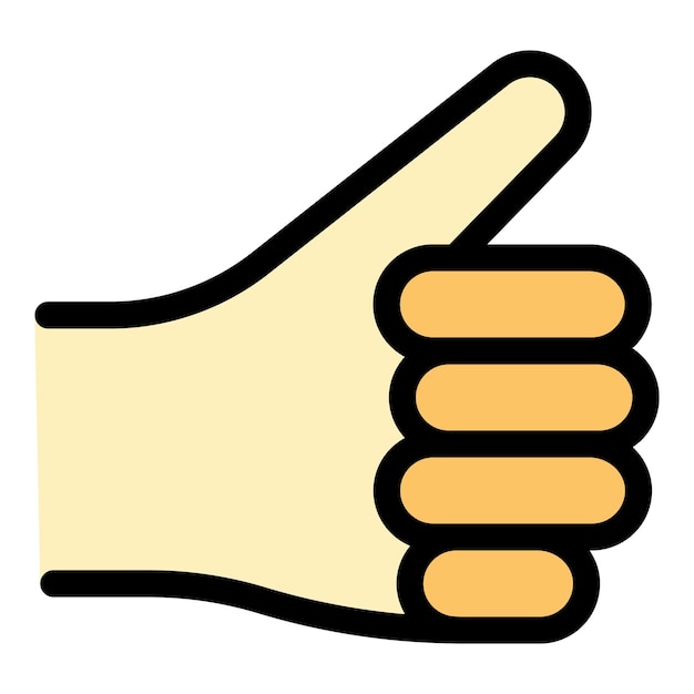 Gesto de la mano pulgar hacia arriba icono Contorno Gesto de las manos pulgar hacia abajo icono vectorial color plano aislado