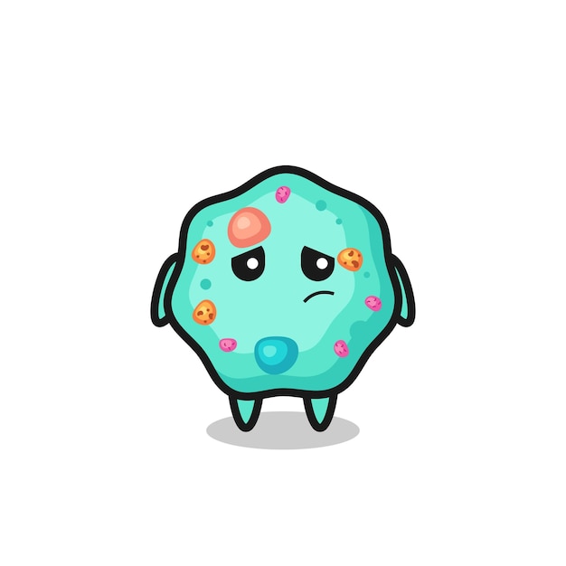 El gesto perezoso del personaje de dibujos animados de ameba, diseño de estilo lindo para camiseta, pegatina, elemento de logotipo
