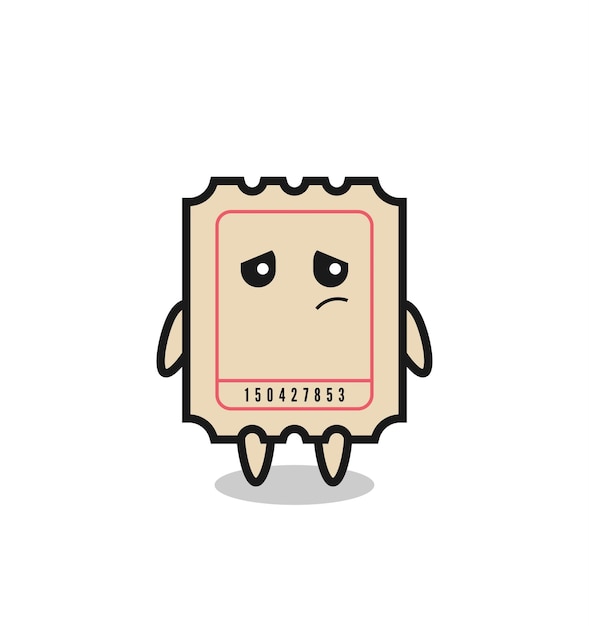 El gesto perezoso del personaje de dibujos animados de boletos
