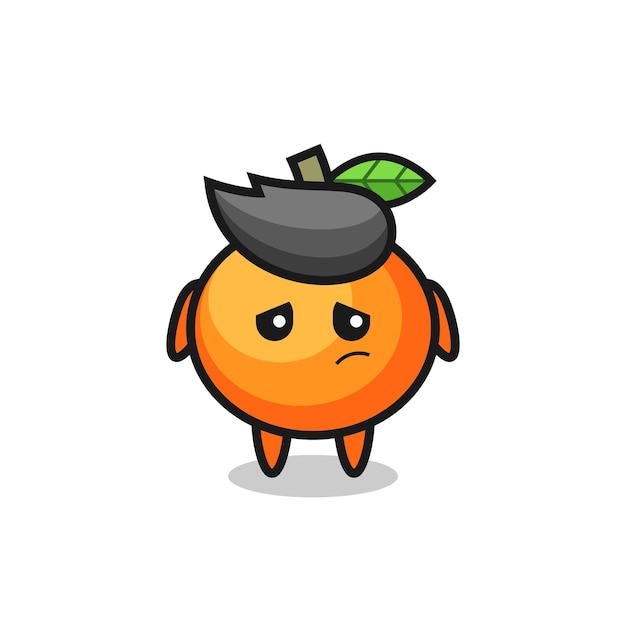 El gesto perezoso del personaje de dibujos animados de mandarina