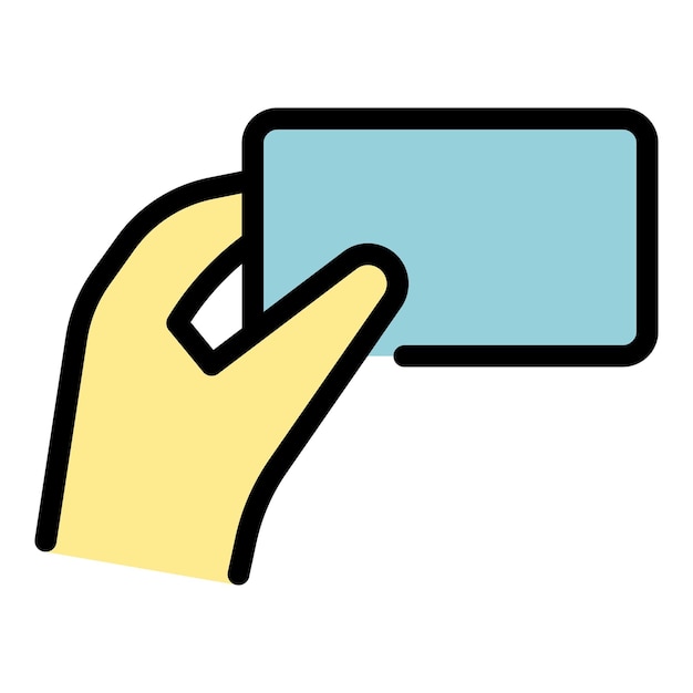 Gesto smartphone icono contorno vector Mano teléfono Dedo toque color plano