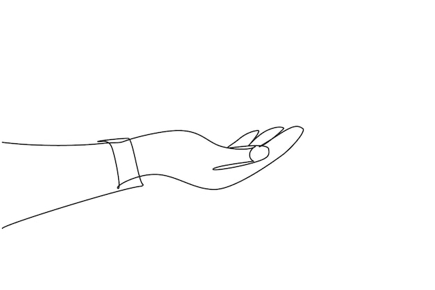 Gesto de sujeción de la mano Vector de icono gráfico de gesto de mano de línea continua única para la campaña mundial