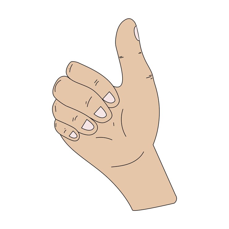 Vector gestos de dibujos animados de personaje de mano oke