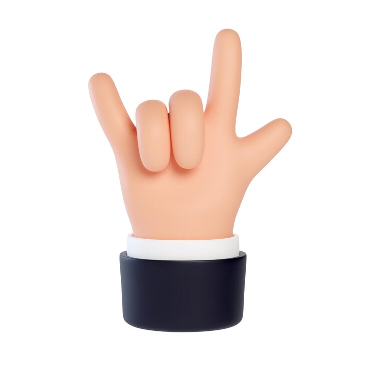 Vector gestos de mano de negocios 3d de alta calidad 3d mano haciendo gesto de te amo