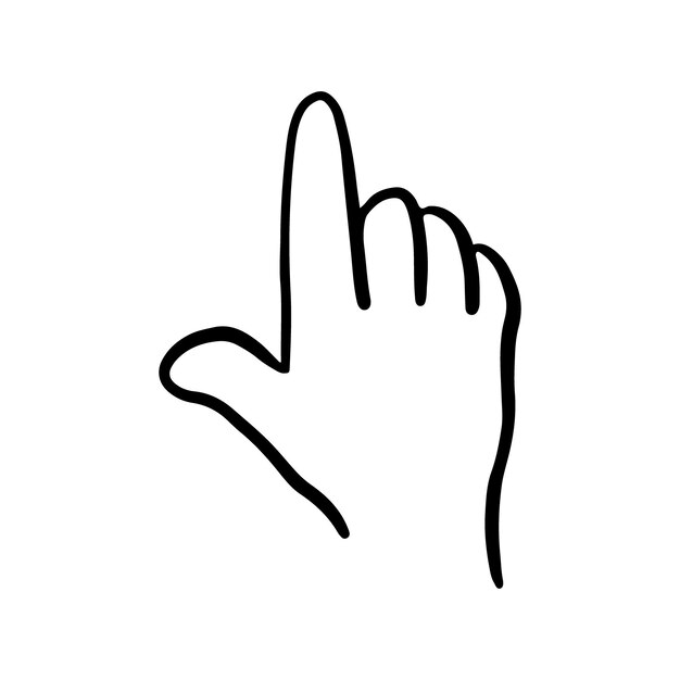 Los gestos de las manos de los niños en estilo doodle aislados Manos humanas dibujadas a mano que expresan varios signos