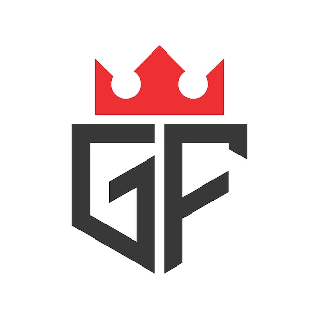 GF Corona Logo Corona en la letra plantilla de diseño del logotipo GF
