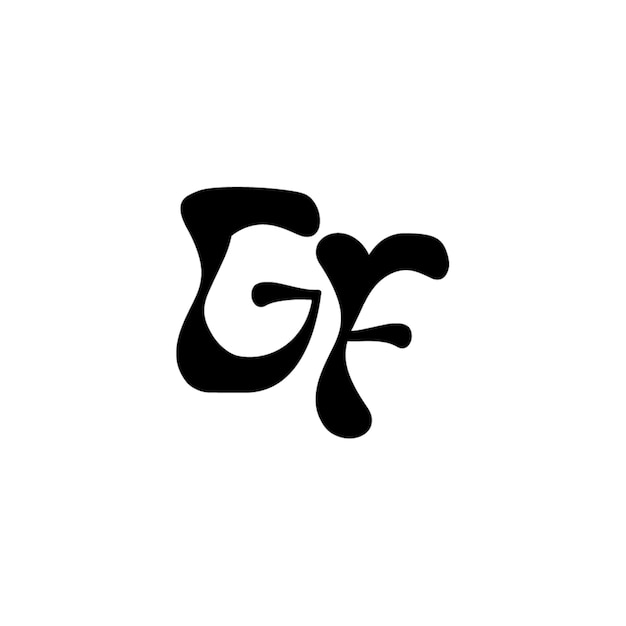 GF monograma logo diseño carta texto nombre símbolo monocromo logotipo alfabeto carácter simple logo