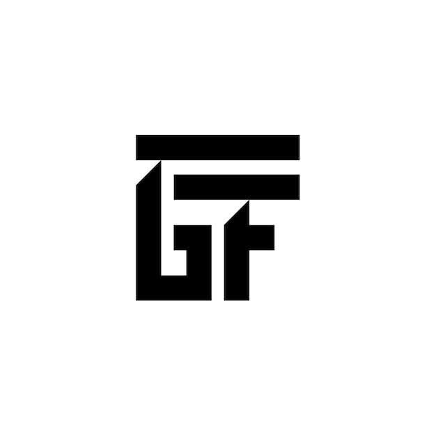GF monograma logo diseño carta texto nombre símbolo monocromo logotipo alfabeto carácter simple logo