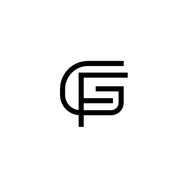 GF monograma logo diseño carta texto nombre símbolo monocromo logotipo alfabeto carácter simple logo