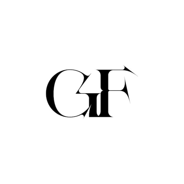 GF monograma logo diseño carta texto nombre símbolo monocromo logotipo alfabeto carácter simple logo