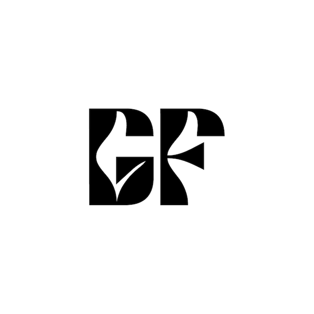 GF monograma logo diseño carta texto nombre símbolo monocromo logotipo alfabeto carácter simple logo