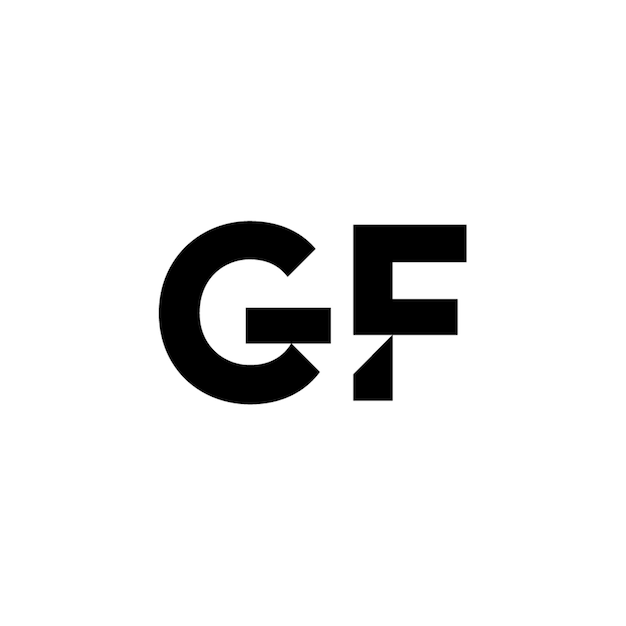 GF monograma logo diseño carta texto nombre símbolo monocromo logotipo alfabeto carácter simple logo