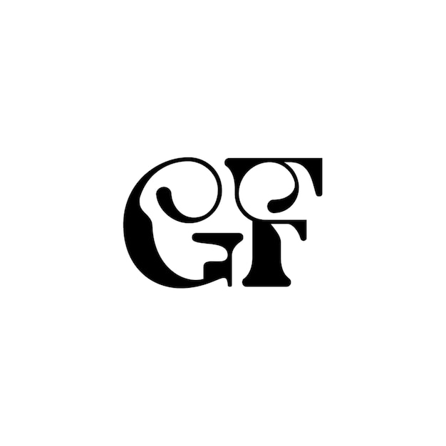 GF monograma logo diseño carta texto nombre símbolo monocromo logotipo alfabeto carácter simple logo