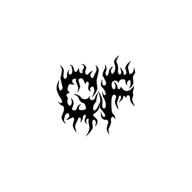 GF monograma logo diseño carta texto nombre símbolo monocromo logotipo alfabeto carácter simple logo