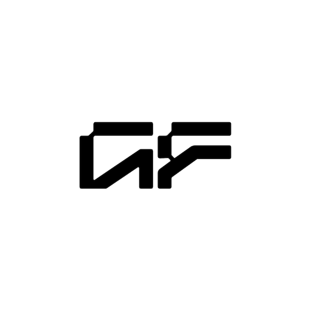 GF monograma logo diseño carta texto nombre símbolo monocromo logotipo alfabeto carácter simple logo