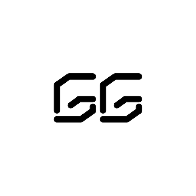 GG monograma logotipo diseño carta texto nombre símbolo monocromo logotipo alfabeto carácter simple logotipo