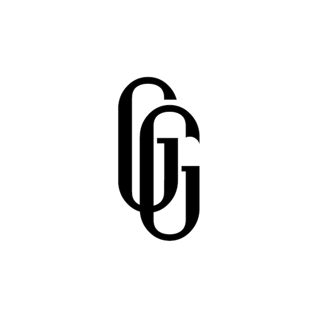 GG monograma logotipo diseño carta texto nombre símbolo monocromo logotipo alfabeto carácter simple logotipo