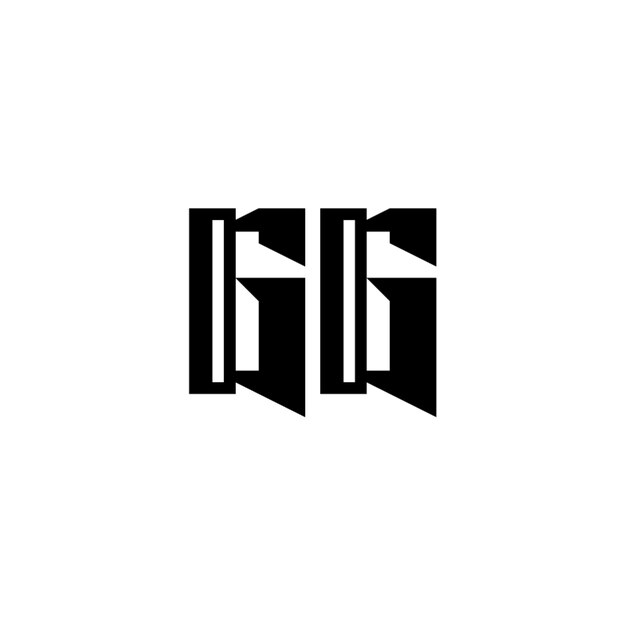 GG monograma logotipo diseño carta texto nombre símbolo monocromo logotipo alfabeto carácter simple logotipo