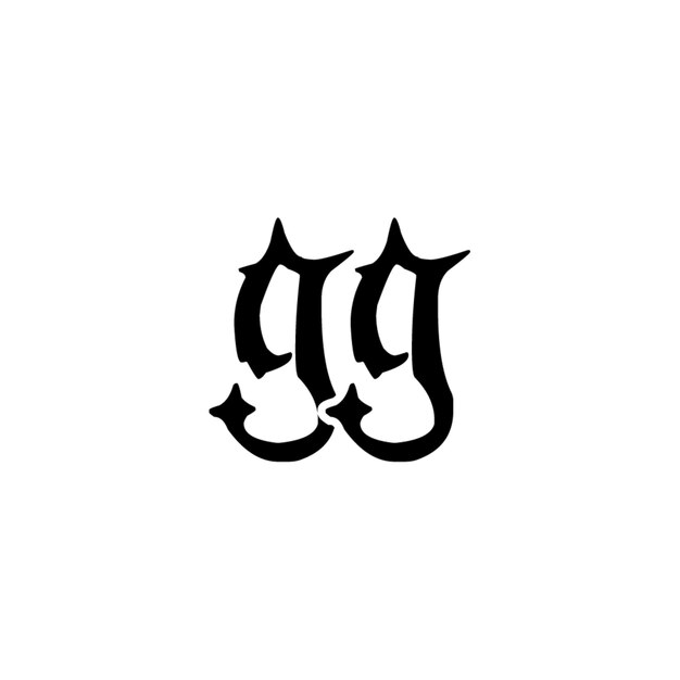 GG monograma logotipo diseño carta texto nombre símbolo monocromo logotipo alfabeto carácter simple logotipo