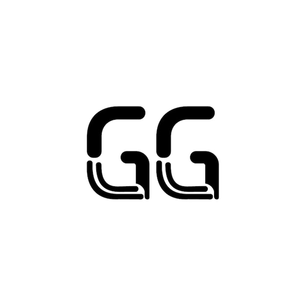 GG monograma logotipo diseño carta texto nombre símbolo monocromo logotipo alfabeto carácter simple logotipo