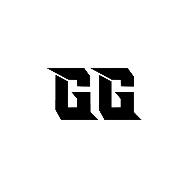 GG monograma logotipo diseño carta texto nombre símbolo monocromo logotipo alfabeto carácter simple logotipo