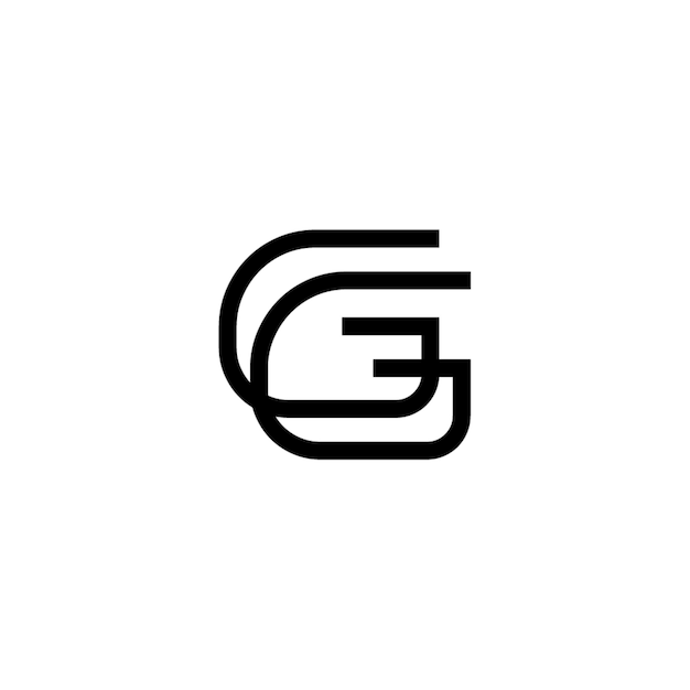 GG monograma logotipo diseño carta texto nombre símbolo monocromo logotipo alfabeto carácter simple logotipo