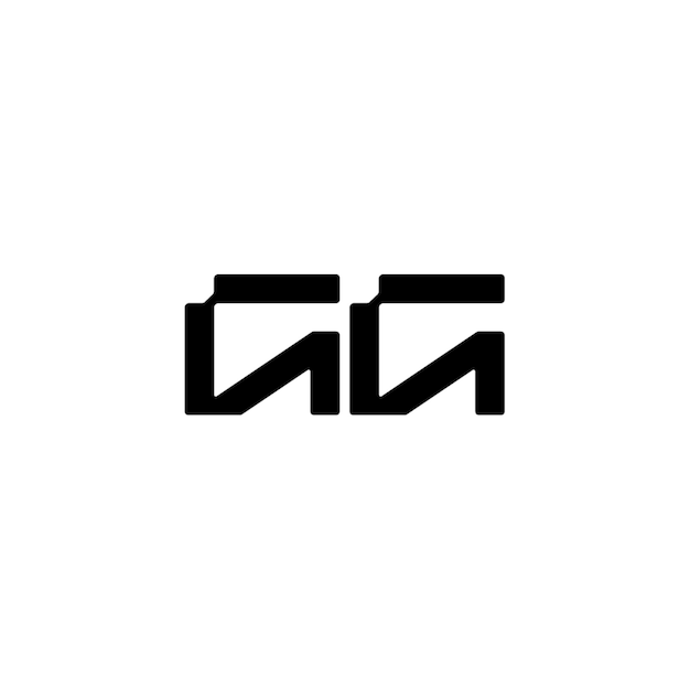 GG monograma logotipo diseño carta texto nombre símbolo monocromo logotipo alfabeto carácter simple logotipo