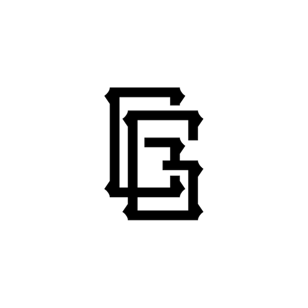 GG monograma logotipo diseño carta texto nombre símbolo monocromo logotipo alfabeto carácter simple logotipo