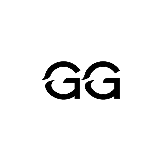 GG monograma logotipo diseño carta texto nombre símbolo monocromo logotipo alfabeto carácter simple logotipo