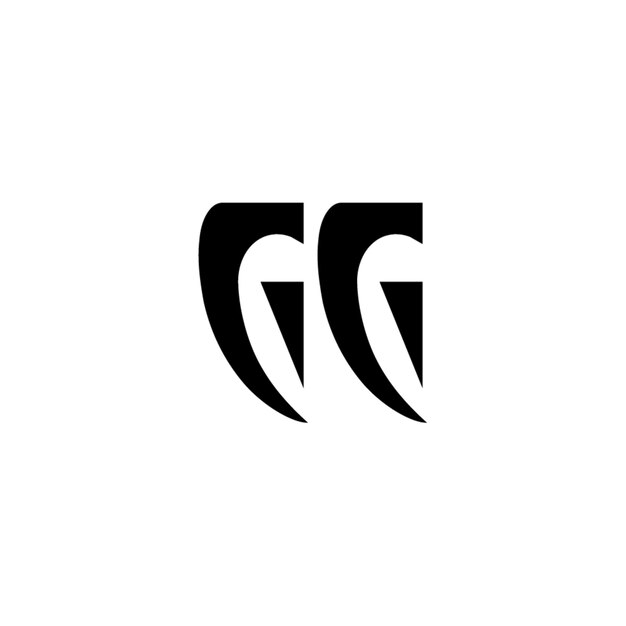 GG monograma logotipo diseño carta texto nombre símbolo monocromo logotipo alfabeto carácter simple logotipo