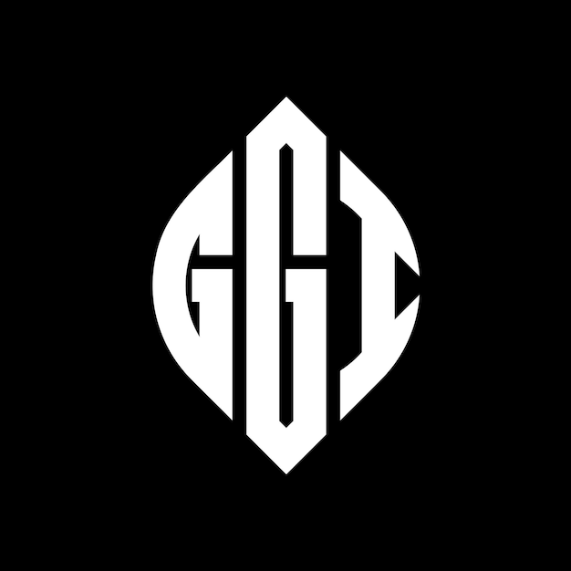 GGI diseño de logotipo de letras circulares con forma de círculo y elipse GGI letras elípticas con estilo tipográfico Las tres iniciales forman un logotipo de círculo GGI emblema de círculo Monograma abstracto letra marca vector