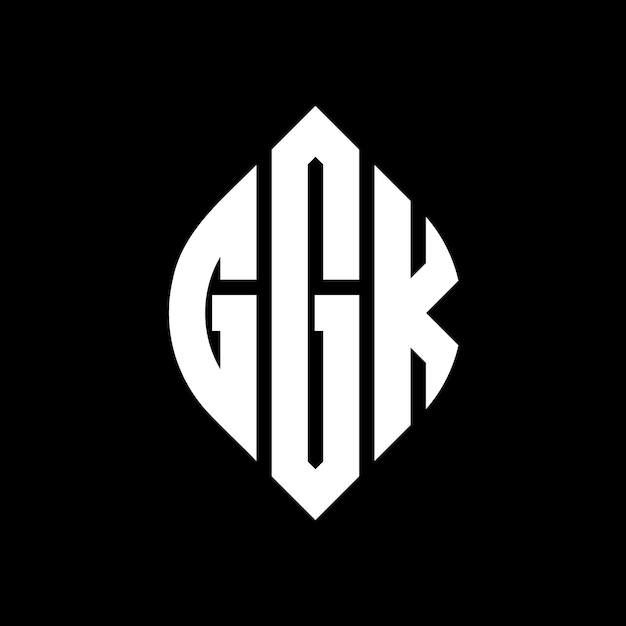 Vector ggk diseño de logotipo de letras circulares con forma de círculo y elipse ggk letras elípticas con estilo tipográfico las tres iniciales forman un logotipo de círculo ggk emblema de círculo monograma abstracto letra marca vector