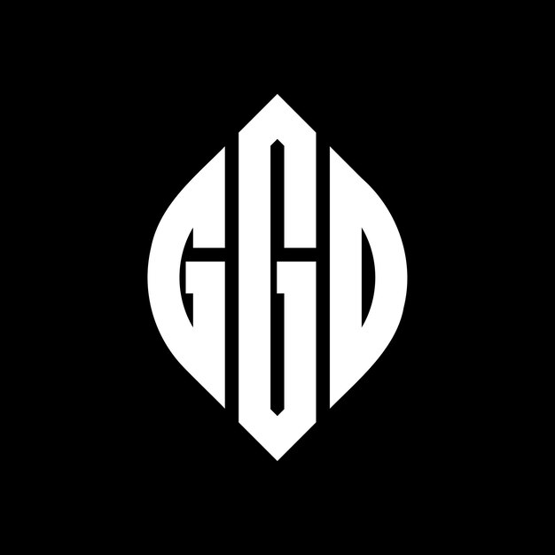 GGO diseño de logotipo de letras circulares con forma de círculo y elipse GGO letras elípticas con estilo tipográfico Las tres iniciales forman un logotipo de círculo GGO emblema de círculo Monograma abstracto letra marca vector