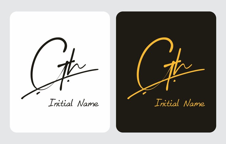 Gh G h escritura a mano inicial Gh escritura a mano inicial plantilla de logotipo de firma vector letras de mano