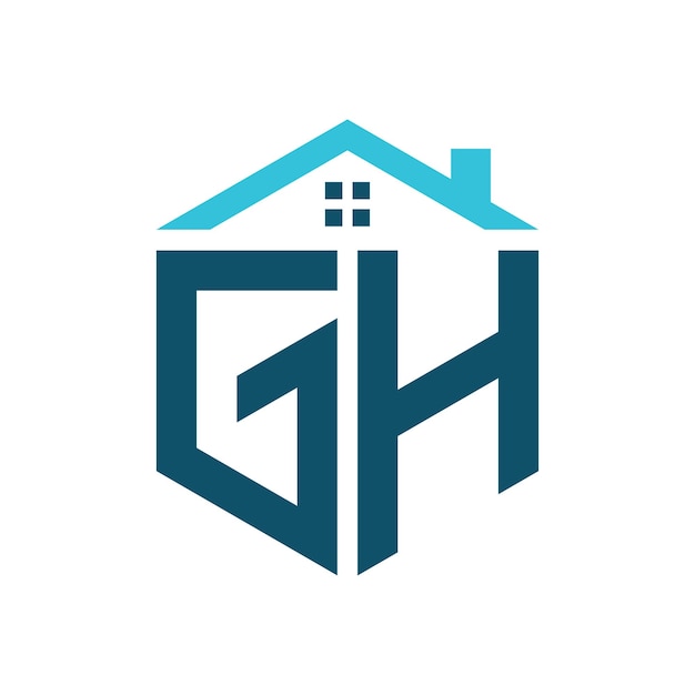 GH House Logo Design Template Letter GH Logo para la construcción de bienes raíces o cualquier negocio relacionado con la casa