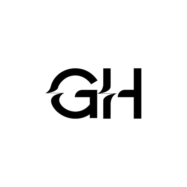 GH monograma logotipo diseño carta texto nombre símbolo monocromo logotipo alfabeto carácter simple logotipo